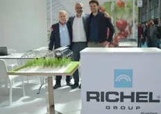 Tonucchi Ortenzo, Samuele Burati e Damien Kimbler del Gruppo Richel (Tonucchi Ortenzo, Samuele Burati and Damien Kimbler at the Richel Group).